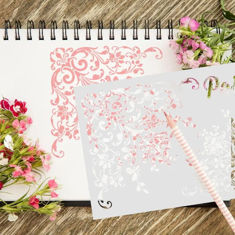 DIY Craft наслоения Трафареты для покраски стен штампованная скрапбукинга марки