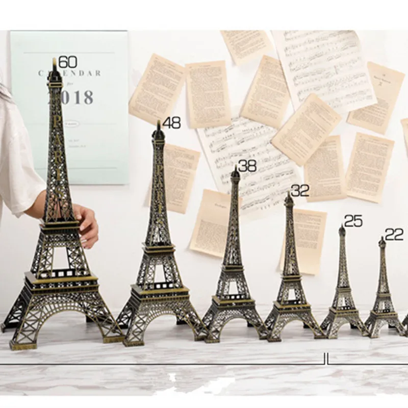 VILEAD 6 Size Zinc Alloy Paris Tower Model Figurines European Building Crafts Gift Office Home Decoration Hogar Ornaments