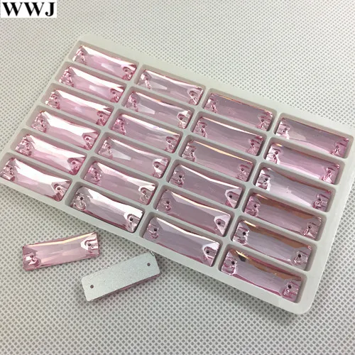 pink Link 1 все размеры и цвета 5x15 мм, 6x18 мм, 7x21 мм, 8x24 мм, 9x27 мм космическое багет швейное стекло, кристалл, камень с 2 отверстиями - Цвет: pink