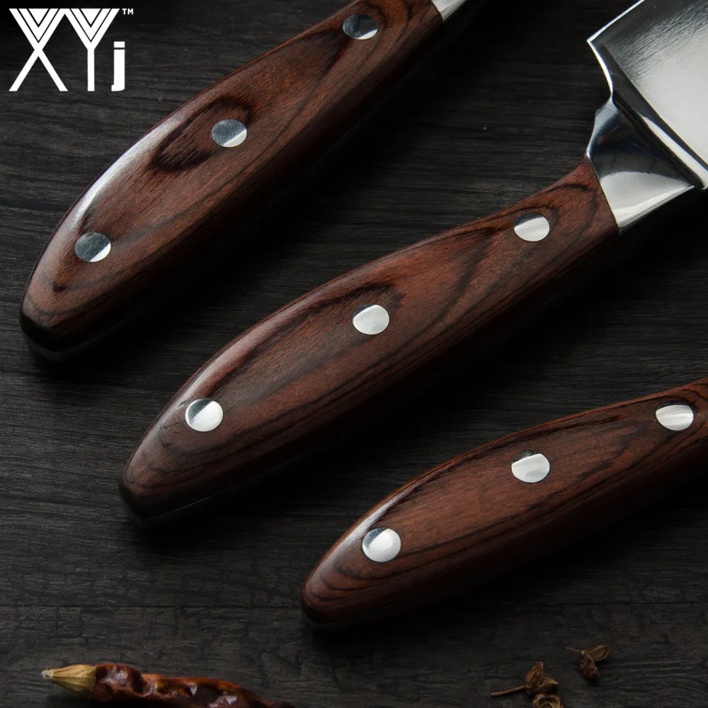 XYj Нержавеющая сталь Ножи Кухня шеф-повара Ножи высокое углеродный острый Gyutou Nakiri сантоку ножи эргономичный оборудование инструменты