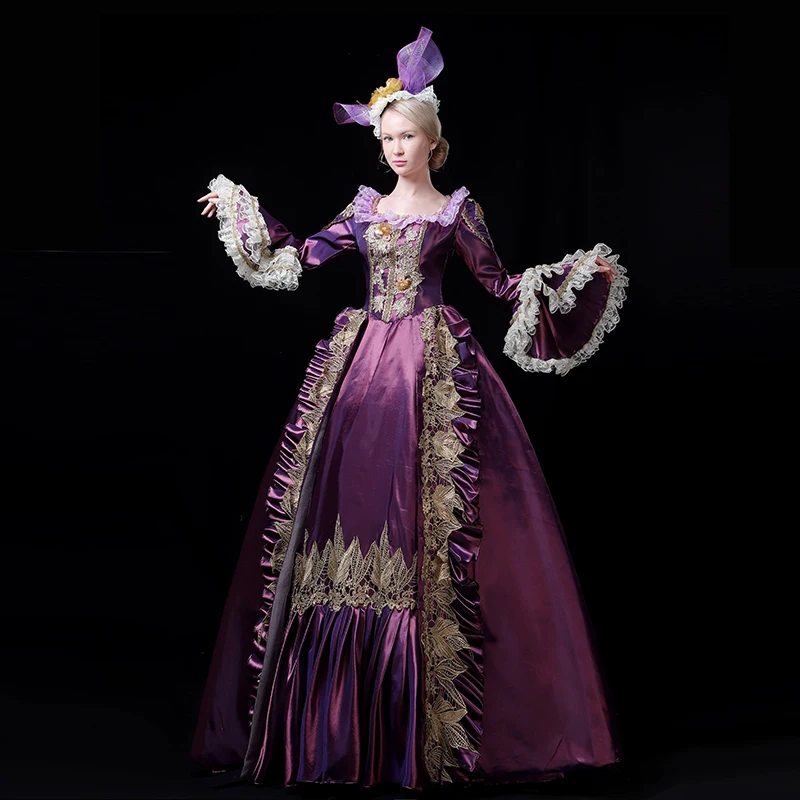 Платье в стиле рококо 18 го века фиолетовое французское платье маскарада