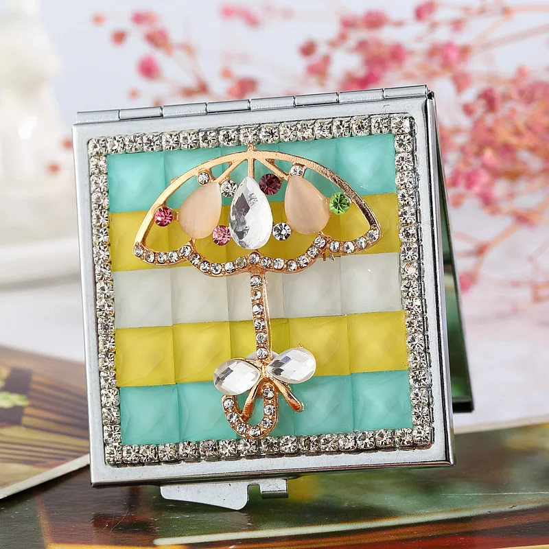 2 стороны мини косметическое компактное карманное зеркало новогодний подарок