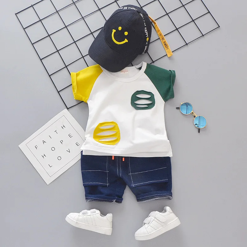 2019 летний костюм для мальчиков с коротким рукавом детское летнее платье героями