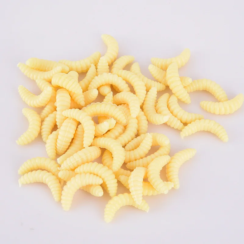 yellow Рыболовные приманки мягкие приманки запахи черви Светящиеся креветки снасти мягкие реалистичные приманки рыболовные приманки с запахом 2 см 0,3 г 10 шт./лот - Цвет: yellow