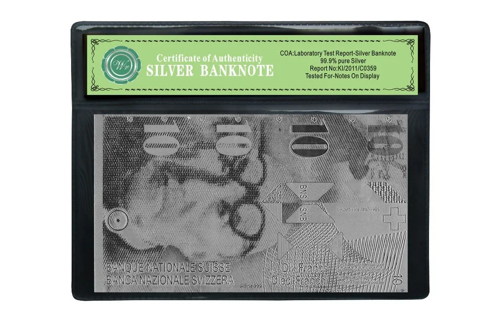 Самые продаваемые продукты для 2015 швейцарские банкноты специальные серебряные 10