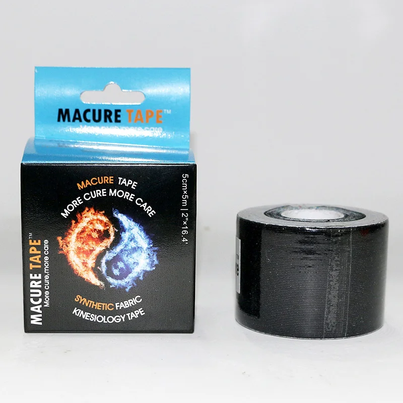 1 roll black Macure лента Спортивная хлопковая кинезиологическая лента эластичная клейкая мышечная физиотерапия лечение травм Поддержка К активный Nastro Kinesiology Спорт - Цвет: 1 roll black