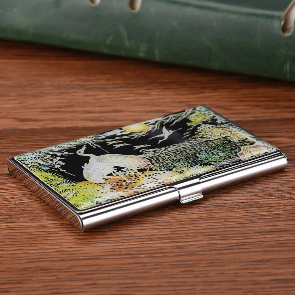Aelicy китайский стиль Cardcase роскошный женский мужской мини металлический чехол из нержавеющей стали держатель для карт кошелек ID держатель для кредитных карт коробка