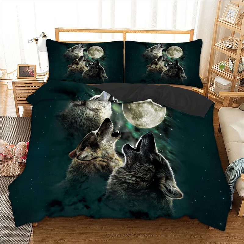 Wongs Bedding 3d Wolf Duvet Cover Bedding Set Quilt Cover Bed Set Twin Queen King Home Textile