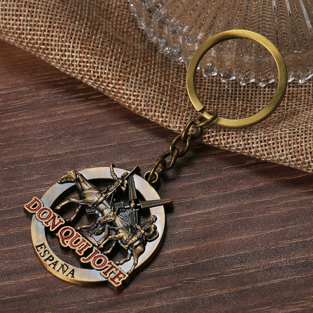 Vicney фигура Испания DON QUI JOTE винтажный брелок для ключей античная бронза Путешествия Сувенир персонализированный брелок для ключей подарок для лучшего друга