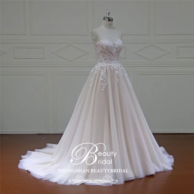 Роскошное Свадебное платье Beautybridal 100% реальные фотографии роскошное кружевное с