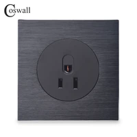 coswall luxurious black aluminum panel 15a us standard wall power socket outlet grounded with child protective lock