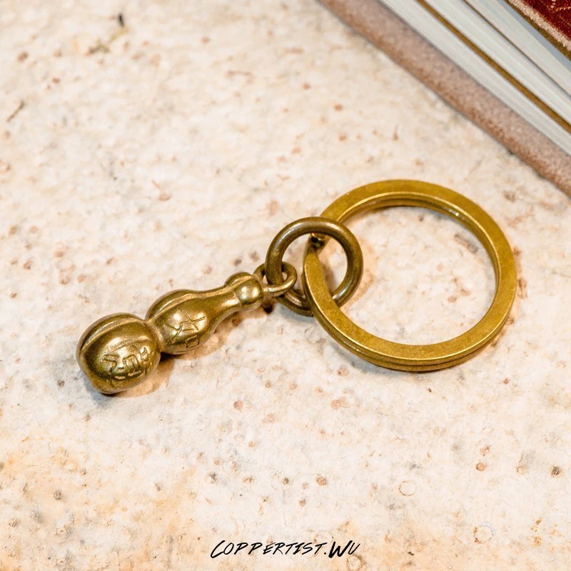 Coppertist. wu Тыква бронзовый брелок латунный для ключей ручной работы Золотое модное