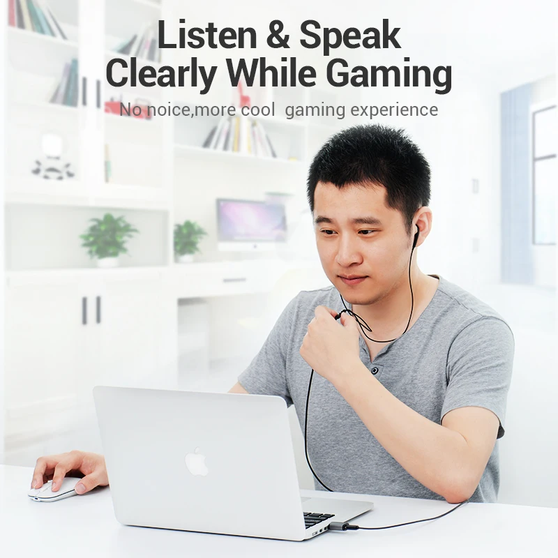 Внешняя звуковая карта USB Vention для ноутбука PS4 Type C с золотым покрытием| |