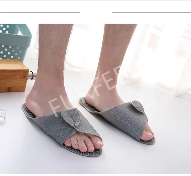 Men's Summer Swimming Beach Flip Flops Traveling Airplane Hotel Shoes Home Massage Slippers Men Foldable Slides Outdoor Sandals