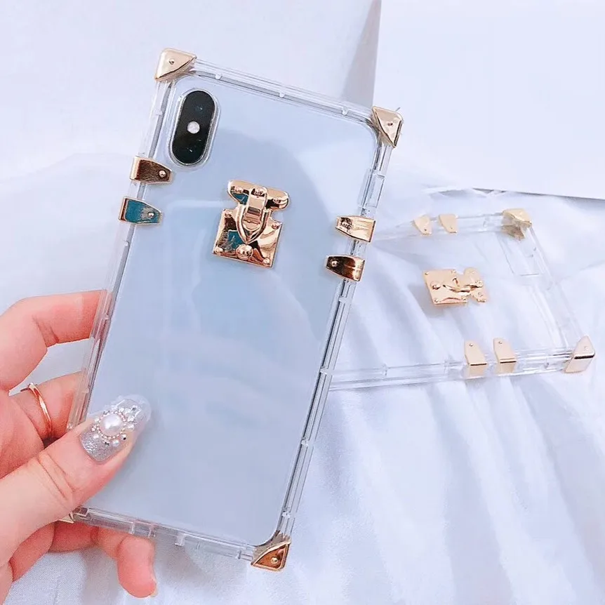 Мягкий прозрачный ТПУ чехол для телефона iphone 11 Pro X XR Xs Max 8 8plus 7 7plus Золотая кнопка задняя крышка для iphone 6 6S Plus Capa Fundas