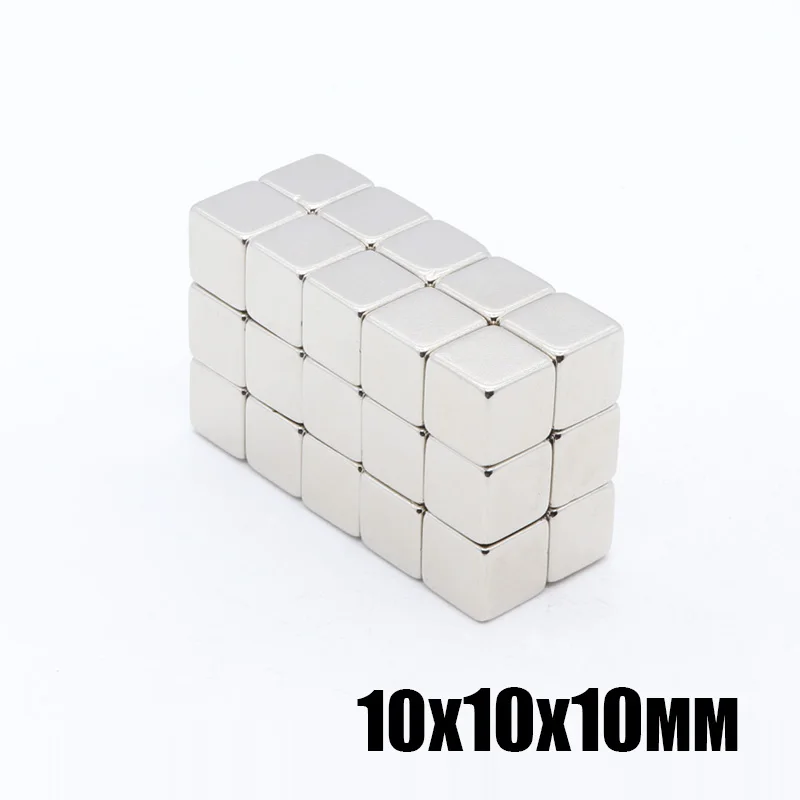 50 шт. 10x10x10 мм супер сильный редкоземельный постоянный магнит 10*10*10 N35 Маленький