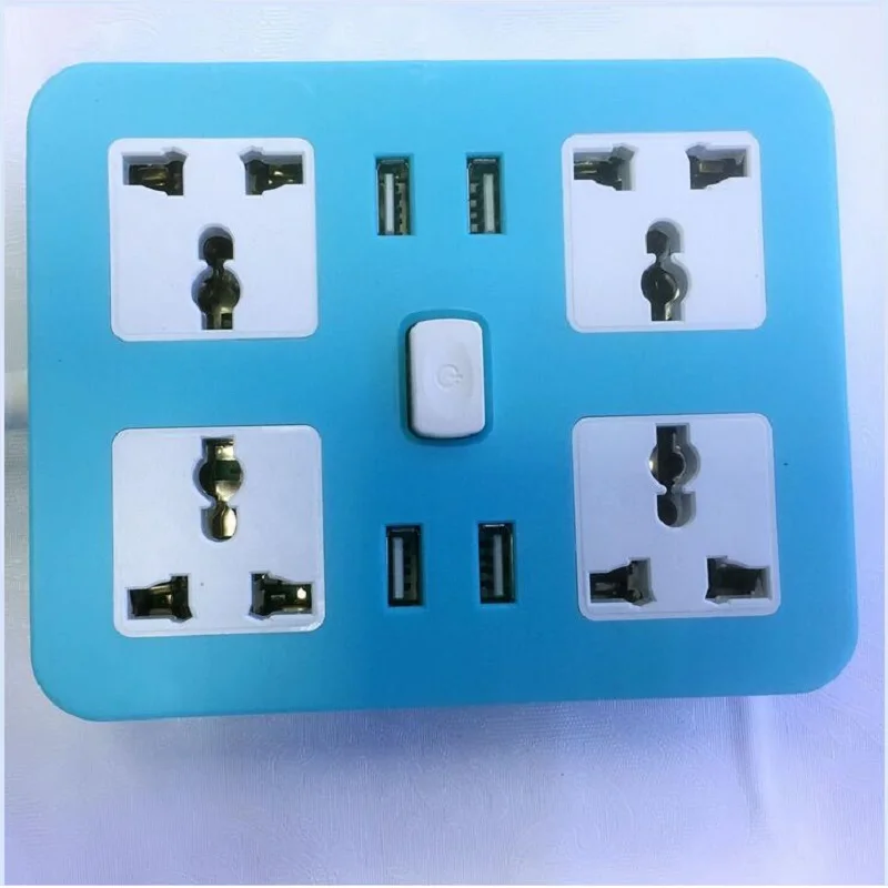Умная универсальная розетка 4AC, универсальные розетки 4USB, быстрая зарядка, силовая полоса для дома, офиса, офиса, Великобритании/ЕС/США, вилка
