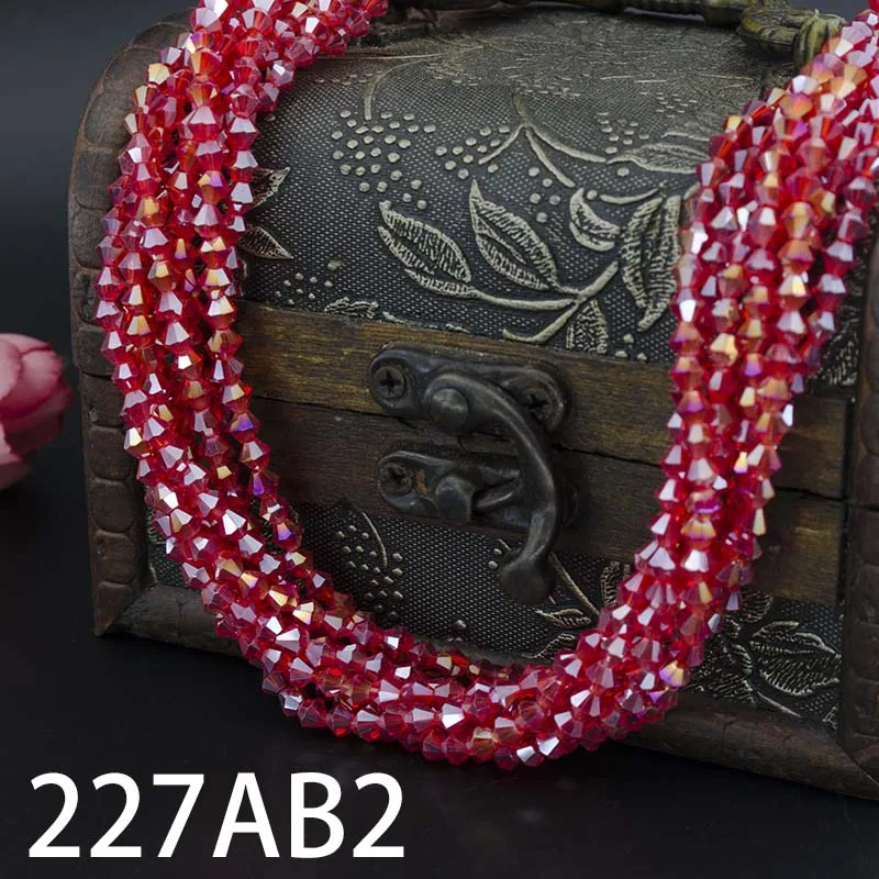 227AB2 Высокое качество,,, AAA кристалл, 115 шт./лот, 4 мм, двухконусные стеклянные бусины, 5301, очаровательные свободные разделительные бусины для шитья одежды своими руками - Цвет: 227AB2