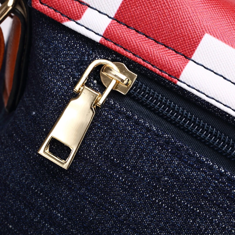 Винтажная женская сумка Bolsa Feminina в лондонском стиле, джинсовая сумка на плечо, Лоскутная сумка через плечо, Большая вместительная женская сумка