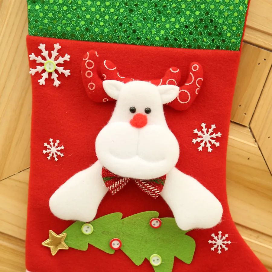 3 шт./лот Рождество Чулки для женщин Носки девочек Санта Клаус конфеты подарок