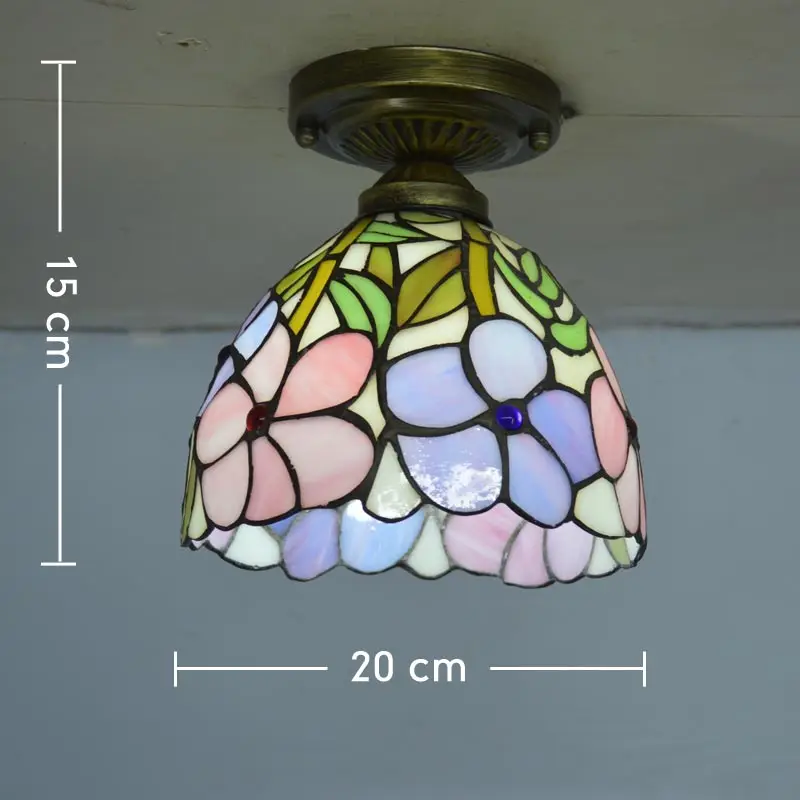 Tiffany потолочный светильник абажур из витражного стекла свежие деревенские цветы