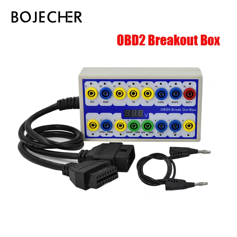 

OBDII пробойная коробка OBD OBD2, автомобильный протокол, детектор, автомобильная тестовая коробка, автомобильный соединитель через Бесплатная д...