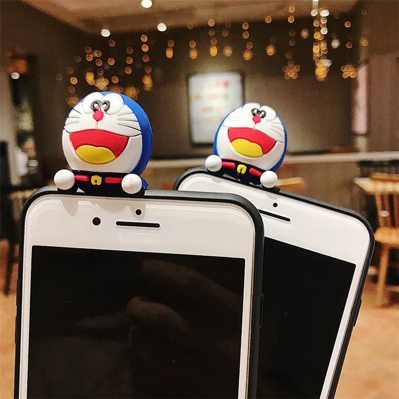 3D милый Дораэмон кукла чехол для телефона iPhone 6 6s 7 8 Plus X XS XR MAX Мягкий Силиконовый