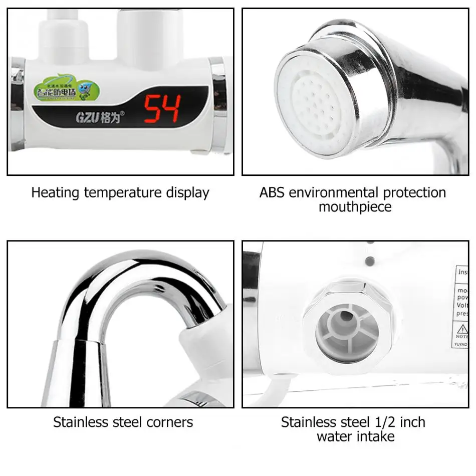 ЕС Plug 220 В Instant Hot и диспенсер для холодной воды нагреватель Отопление кран температура дисплей душ для дома зима