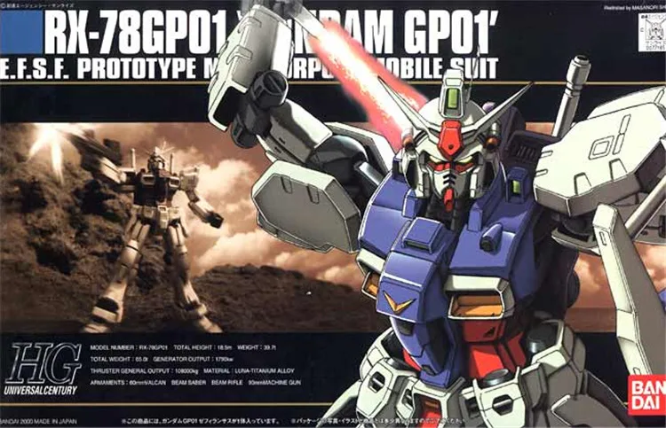 Bandai Gundam 1/144 HGUC GUNDAM GP01 мобильный костюм сборные модели комплекты фигурки Детские