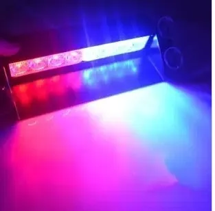 

8 LED Strobe Flash Warning EMS Police Car Light Flashing Firemen Fog Dash Emergency 8LED High Power Red to Blue