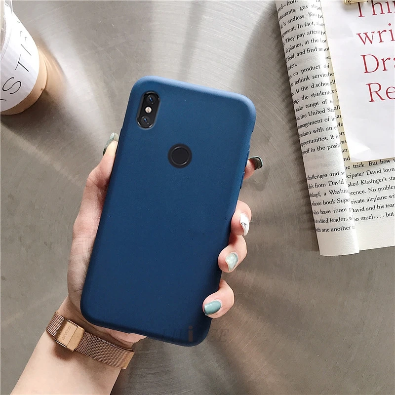Матовый Силиконовый чехол ярких цветов для xiaomi redmi note 6 pro 7 5 pro mi 8 9 se a2 lite mi x 2s милый однотонный чехол для задней панели из ТПУ xio mi - Цвет: navy