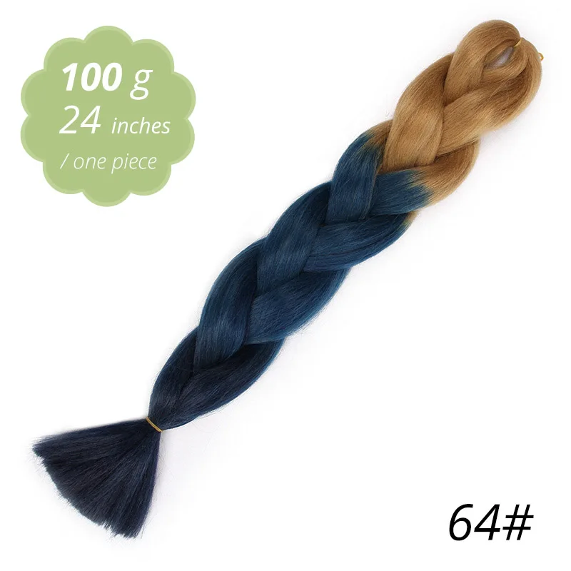 64 AISI BEAUTY Crochet Braids Synthetic Hair Jumbo Braiding Hair 100g/Pack Pink Grey Twists Braids Hair Extensions - Цвет: 64