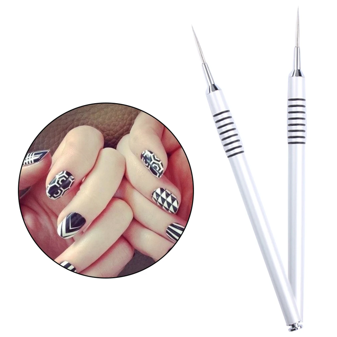 Профессиональный Nail Книги по искусству Brush Tool серебро рисунок цветок лак для ногтей гелевая ручка 1 шт. акрил воды Мрамор живопись краситель ручка маникюр
