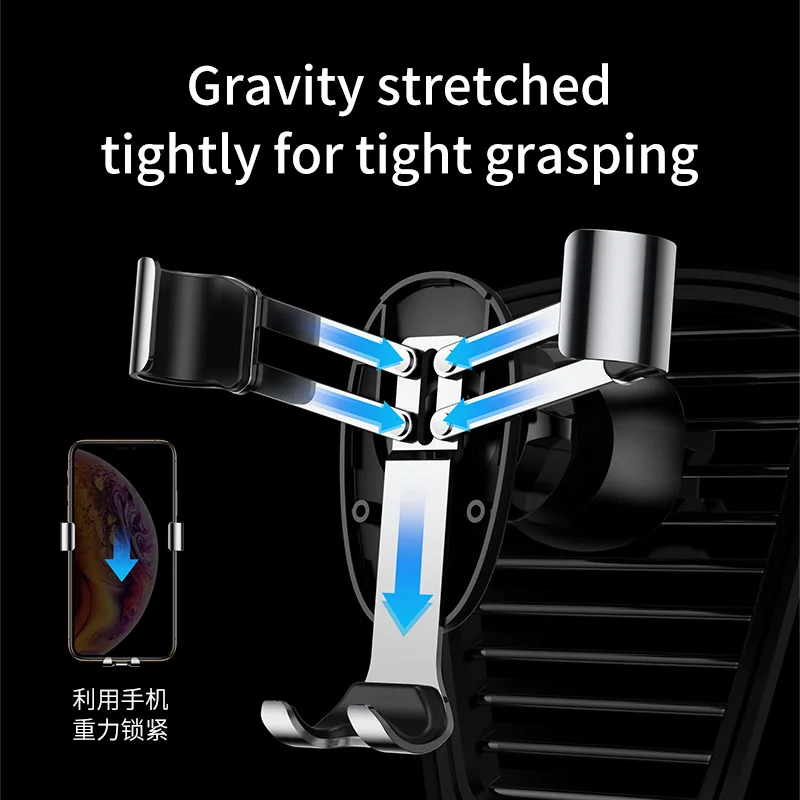 Автомобильный держатель для телефона Baseus Mini Gravity, крепление на вентиляционное отверстие для iPhone X, XR, Xiaomi, автомобильный держатель для смартфона, подставка, без магнита