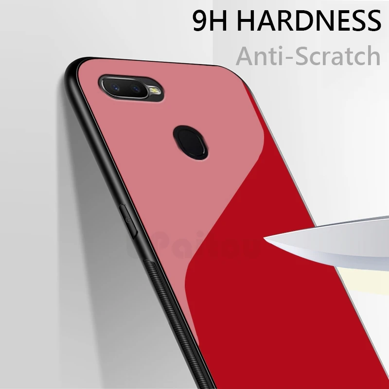 UPaitou Роскошный чехол из закаленного стекла для OPPO F9 Pro F7 F5 молодежный TPU бампер