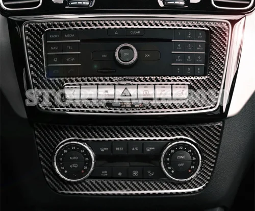 Углеродного волокна консоль CD& AC Панель Крышка для Benz GLE W166/купе C292- 2 шт