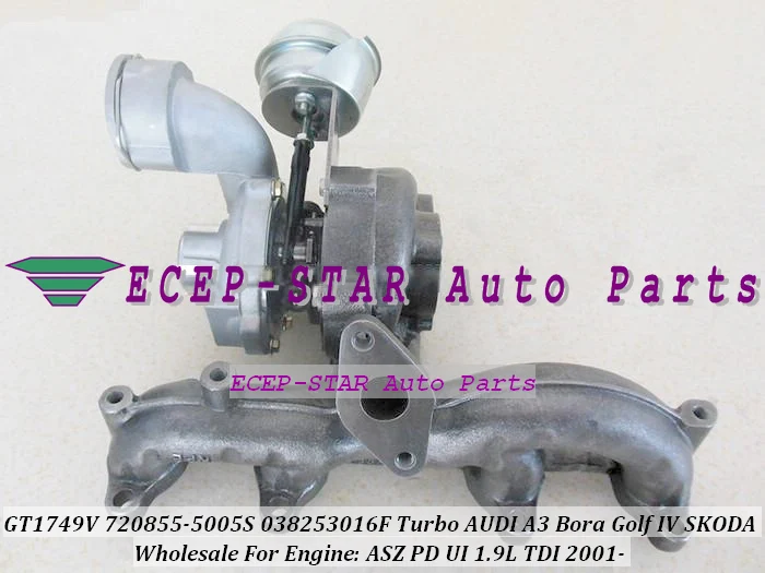 Турбо GT1749V 720855 720855-0004 720855-0003 038253016FV115 038253016FV500 для AUDI A3 Volkswagen VW Bora Golf 4 ASZ PD 1.9L |