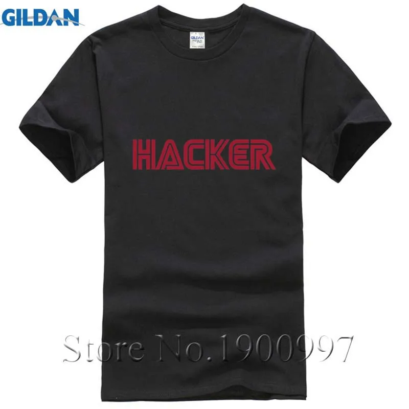 Забавные Изделие из хлопка с короткими рукавами хакер футболка Для мужчин