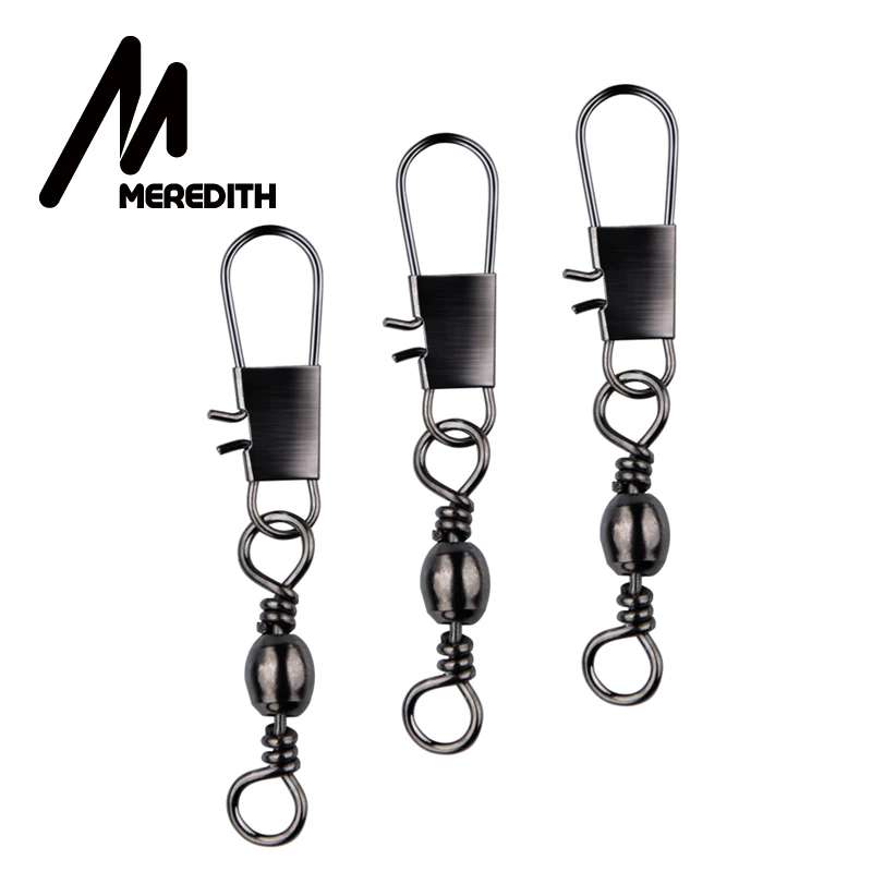 MEREDITH 50 шт./лот рыболовный Соединитель с застежкой "булавка" из нержавеющей стали, подшипник, Поворотный шарнир, шпильки, рыболовные снасти, аксессуары