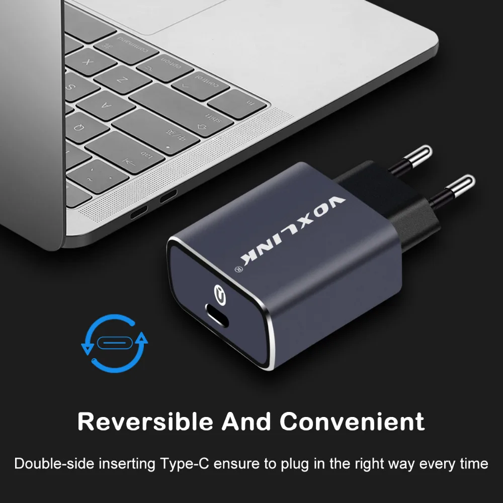 VOXLINK зарядное устройство type-c Quick Charge 3,0 USB-C настенное/дорожное зарядное устройство Быстрая зарядка для мобильных телефонов для samsung S8 Nexus 5x/6p Xiaomi LG