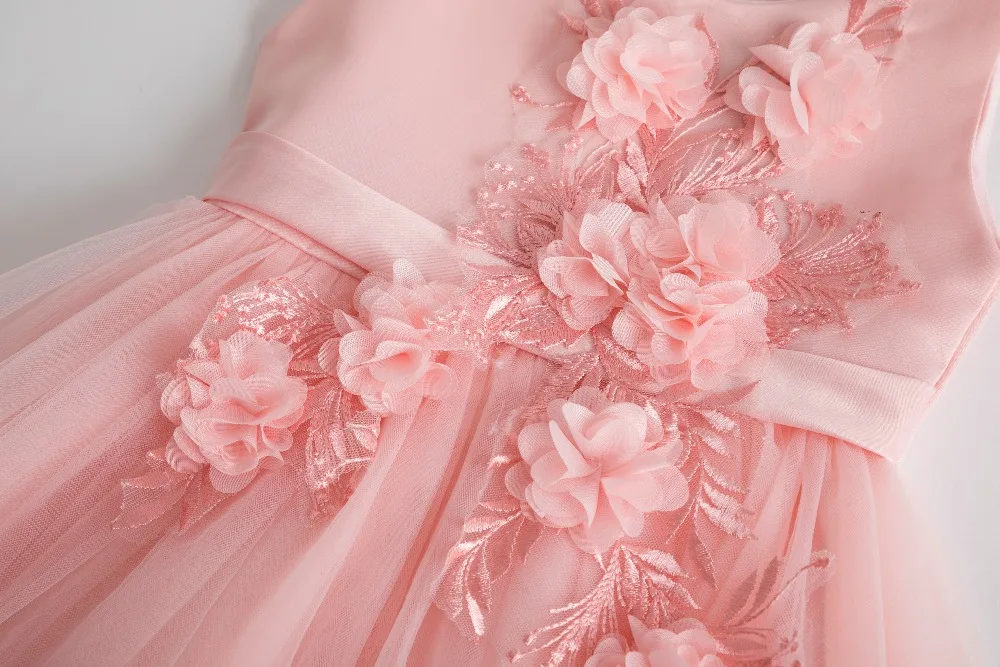 Cielarko Pink White Flower Girl Wedding Dress Kids Formal Party Ball Gown Frock For 3-10 Year Children Birthday Princess Dresses | Детская