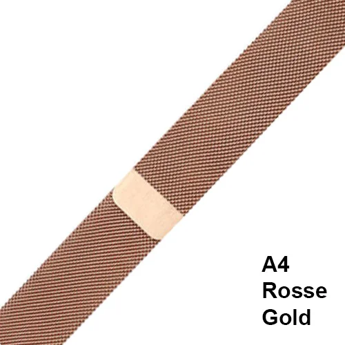 IWO 8 Миланский ремешок для Apple Watch band Loop 44 мм/40 мм/38 42 мм браслет из нержавеющей стали наручный ремешок магнитная пряжка - Цвет: A4 Rose Gold