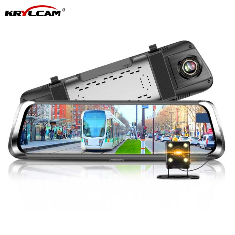 Krylcam E08 Автомобильный видеорегистратор 10IN 1080P Full HD сенсорный экран Bluetooth WiFi 4G Android