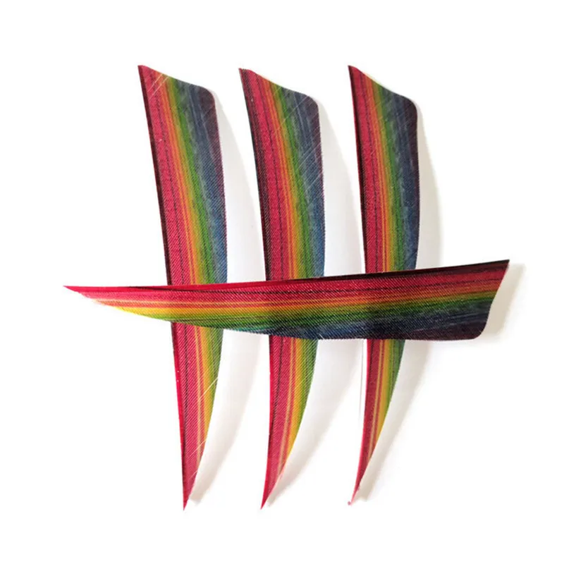 50pcs 4inch Arrow Feathers Colorful Natural Turkey Feather Right Wing Fletches Vanes For Hunting Shooting Arcehry Accessories