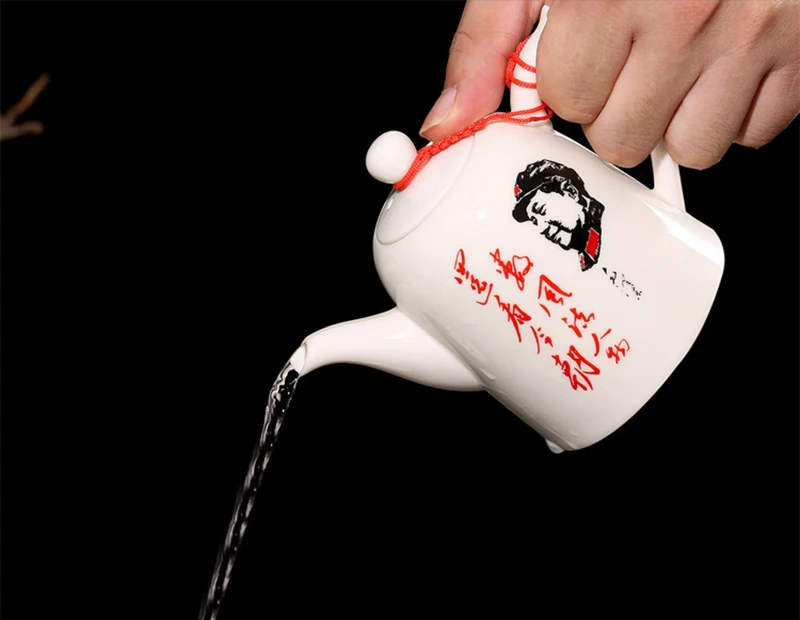 Ностальгический ретро чайник для дома и офиса председателя Мао Цзэдун с узором