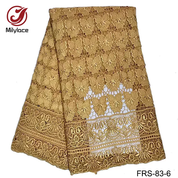 Milylace Champagne Gold кружевной ткани африканских гипюр кружевная ткань с Multicolors 5 ярдов