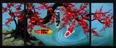 Настенный декор искусство современная фотолампа-Kam fish- A249 | Дом и сад
