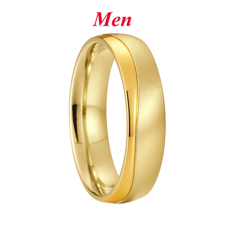 JSRS036FY men Союзов любовь брак кулоны для него и для нее предложение парные обручальные кольца набор для обувь для мужчин и женщин и девочек золотое покрытие из нержавеющей стали - Цвет основного камня: JSRS036FY men