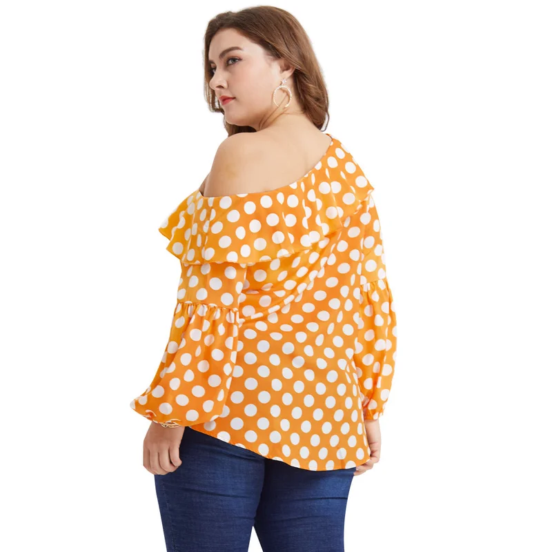 Женская рубашка больших размеров гофрированный воротник волнистый низ длинный