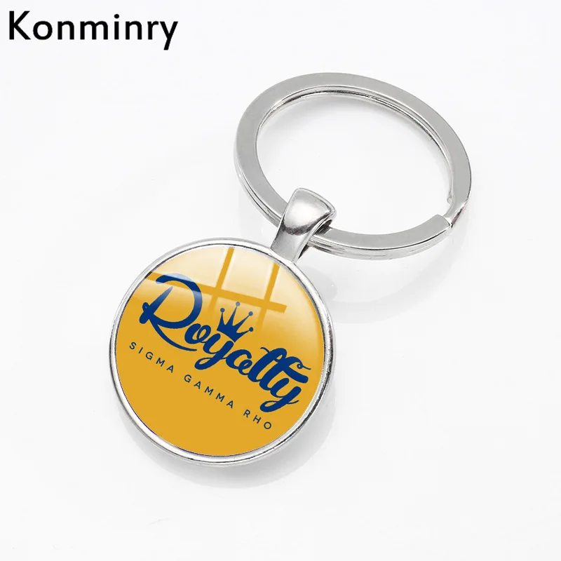 Konmniry Sigma Gamma Rho с логотипом, стеклянный кулон, брелок серебряного цвета, брелок для ключей, подвески, ювелирные изделия для мужчин и женщин, подарки - Цвет: 5